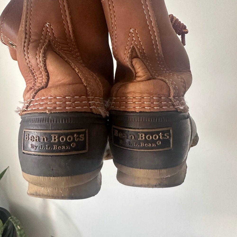L.L. Bean Brown Winter Rain Boots with Two-Tone Design - Picture 2 of 4
